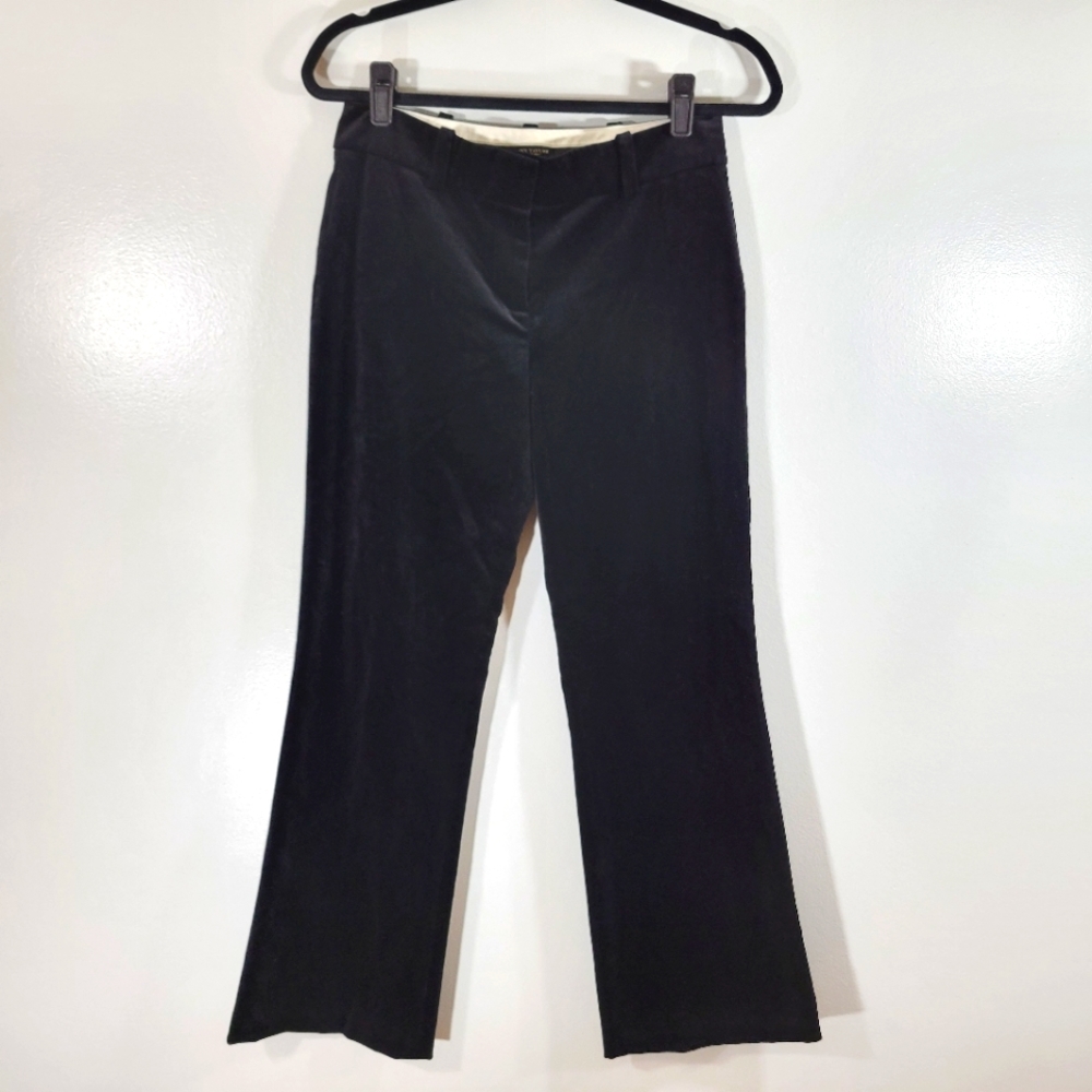 ANN TAYLOR black velvet Lyocell blend mid rise straight leg dress trouser pants